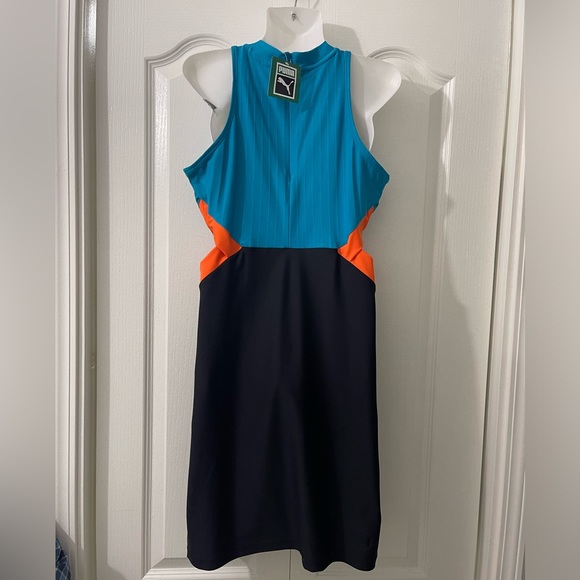 NWT PUMA BLUE/BLACK MIDI DRESS - Picture 3 of 3